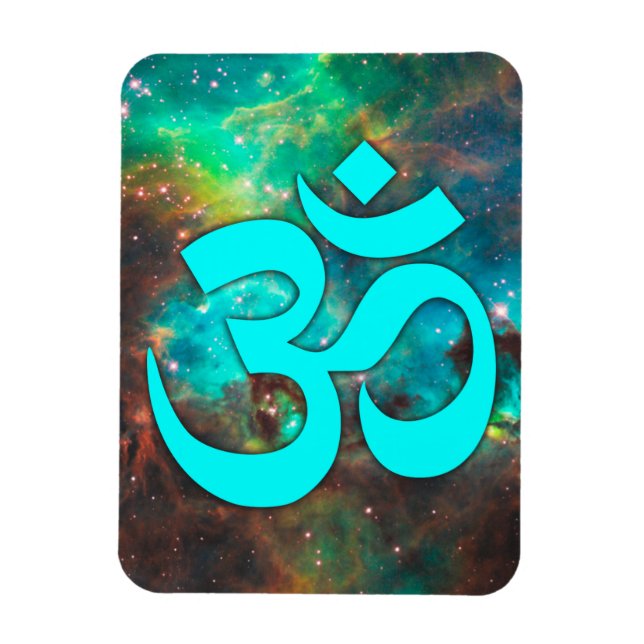 Stjärnhop Aqua Om-symbol Magnet (Vertikal)