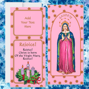 Stjärnig Advent Gaudete Madonna Platt Kort