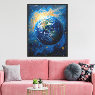 Stjärnig jord impressionistisk canvas