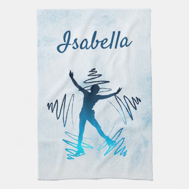 Stjärnig Skater Tornövertoningsblad, blått Kökshandduk (Vertikal)