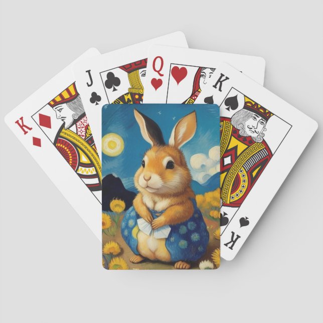 Stjärnig vårkanin casinokort (Baksidan)
