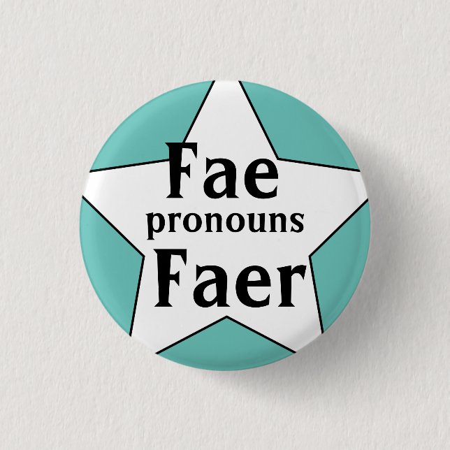 Stjärniga Fae Faer Pronomen Knapp (Framsida)