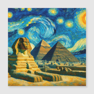 Stjärniga Natt Pyramider Sfinx Egypten
