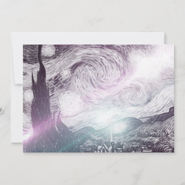 Stjärniga Nattljus Inbjudningar (Framsida)