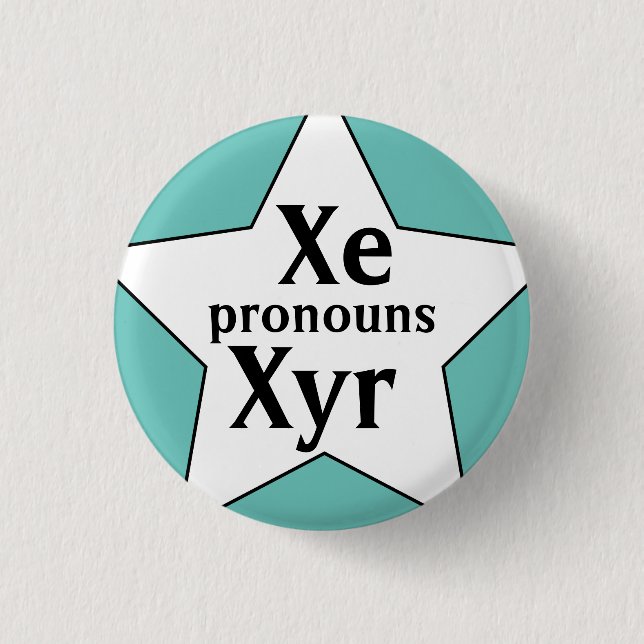 Stjärniga Xe Xyr Pronomen Knapp (Framsida)
