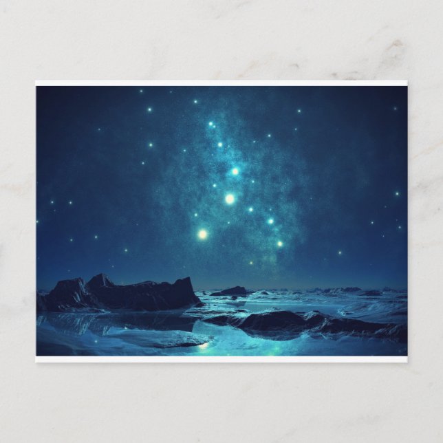 stjärnigt nattposterkort vykort (Framsida)