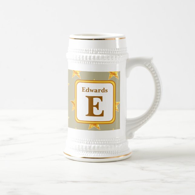 Stjärninitial Guld Familj Monogram Minnessak Sejdel (Höger)