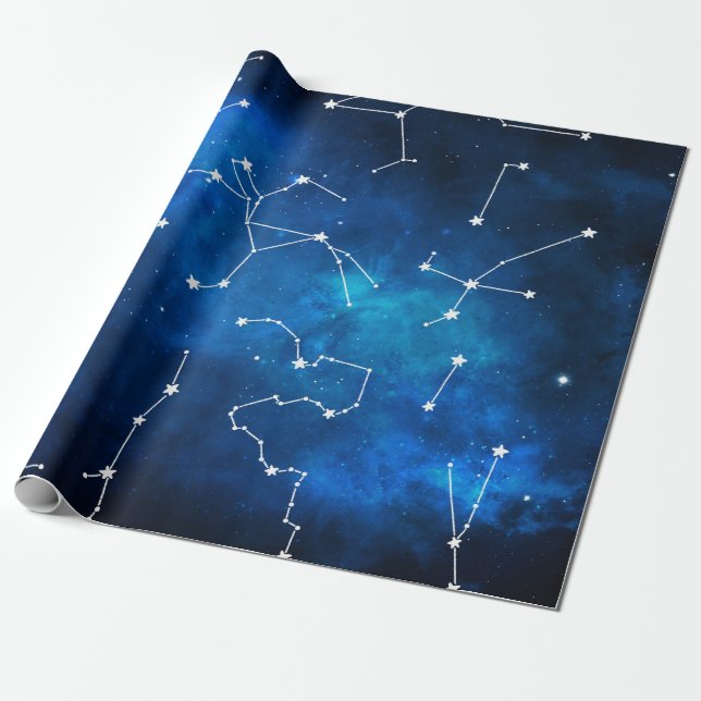 Stjärnkarta Konstellation Astronomi Älskare Presentpapper (Utrullad)