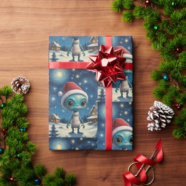 Stjärnklar Alien Söt Jul Presentpapper (Julgåva)