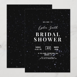 Stjärnklar bröllopsfestinladan himmelskt tema  inbjudningar