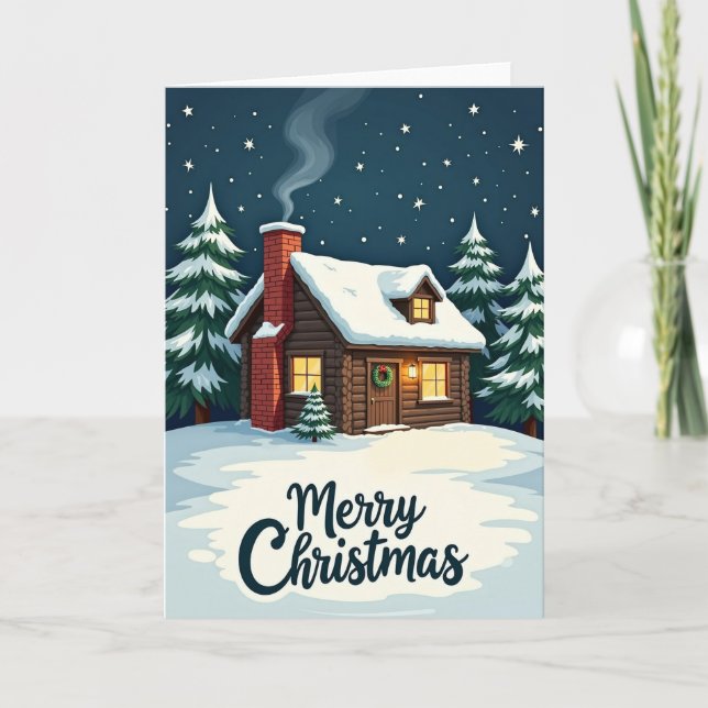 Stjärnklar julkort kort (Framsida)
