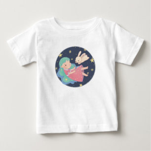 Stjärnklar kanin & tjejillustration t shirt