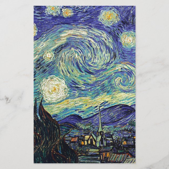 Stjärnklar natt av van Gogh Brevpapper (Framsida)