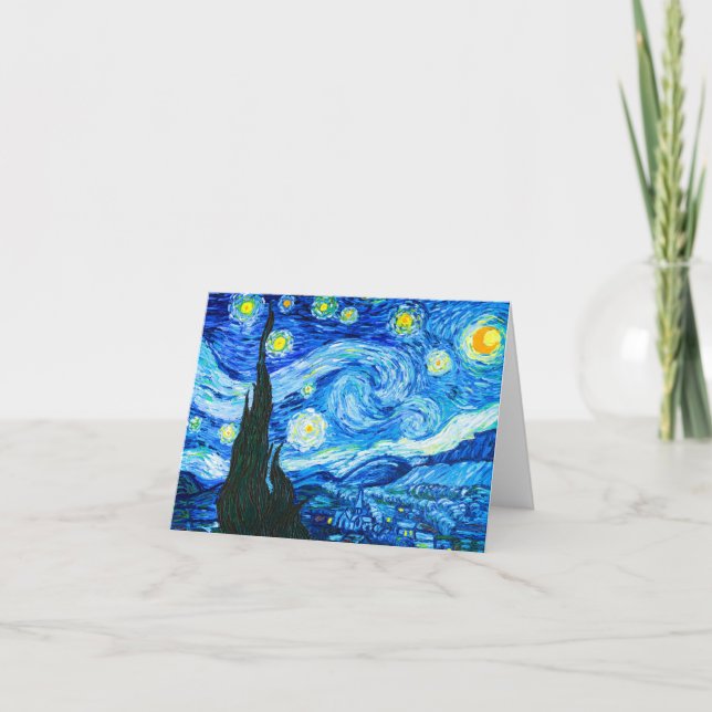 Stjärnklar natt av Van Gogh Inbjudan (Framsida)
