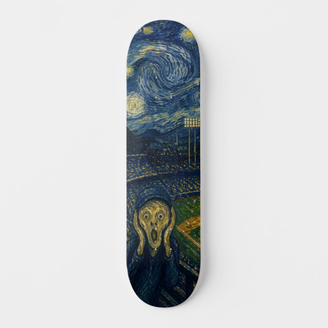 Stjärnklar Natt Basebollstadion Skateboarddäck Mini Skateboard Bräda 18,5 Cm (Framsida)
