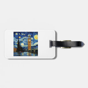 Stjärnklar natt Big Ben London England Bagagebricka