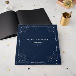 Stjärnklar natt Celestial Bröllop Marinblå Elegant Gästböcker