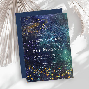 Stjärnklar natt Celestial Galaxy Bar Mitzvah Inbjudningar