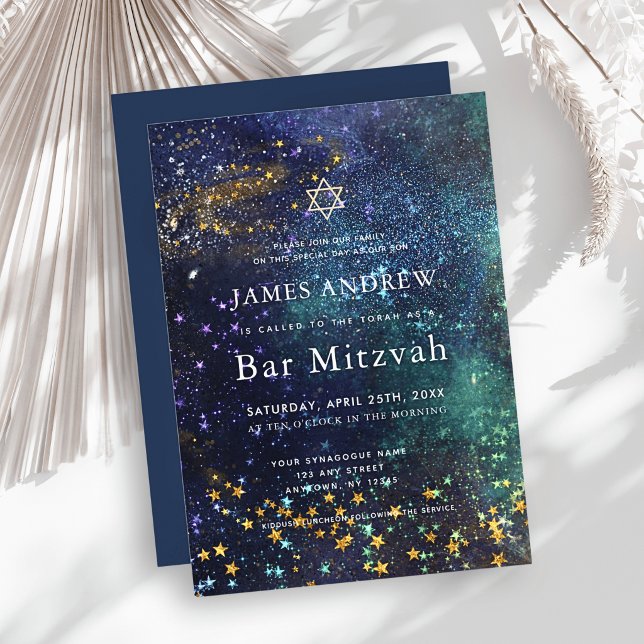 Stjärnklar natt Celestial Galaxy Bar Mitzvah Inbjudningar (Skapare uppladdad)
