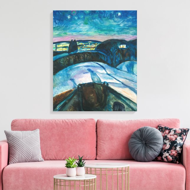 Stjärnklar natt | Edvard Munch | Fototryck Canvastryck (Insitu (Vardagsrum))