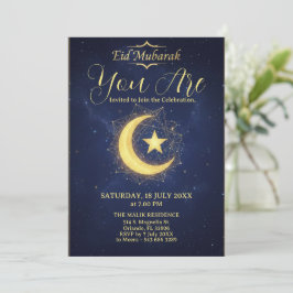 Stjärnklar natt Eid Mubarak Festinbjudan Inbjudningar