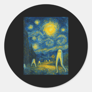 Stjärnklar natt Fresno Nightcrawler Van Gogh Hallo Runt Klistermärke