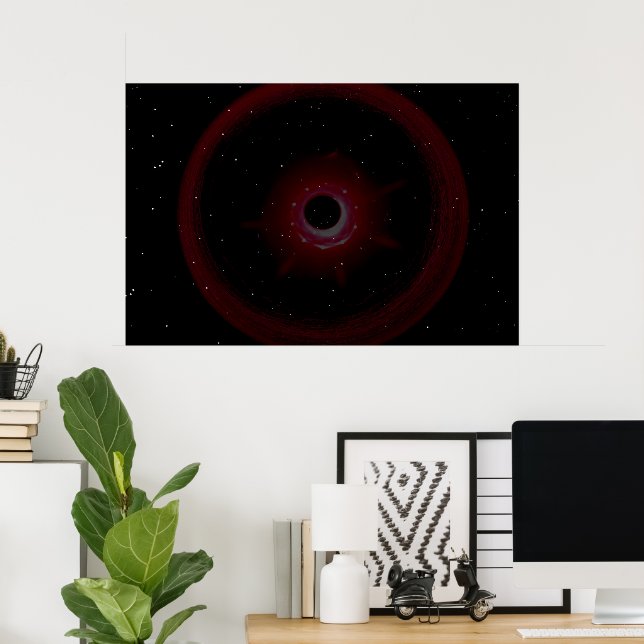 Stjärnklar natt genom ett svart hål poster (Hemmakontoret)