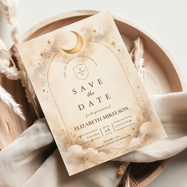 Stjärnklar natt-guld Quinceañera Spara Datumet (Skapare uppladdad)