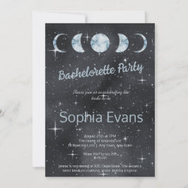 Stjärnklar natt Månfaser Zodiak Henparty Inbjudningar