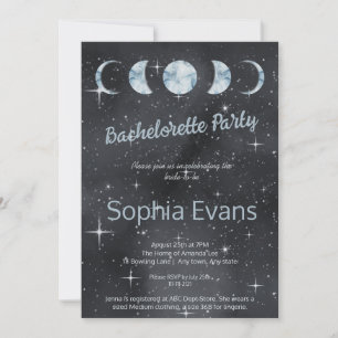 Stjärnklar natt Månfaser Zodiak Henparty Inbjudningar