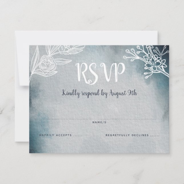 Stjärnklar natt med månsken Monogram bröllop RSVP OSA Kort (Framsida)