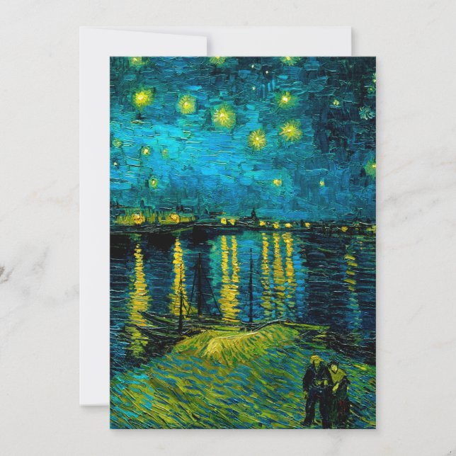 Stjärnklar natt över Rhône av Van Gogh Inbjudningar (Framsida)