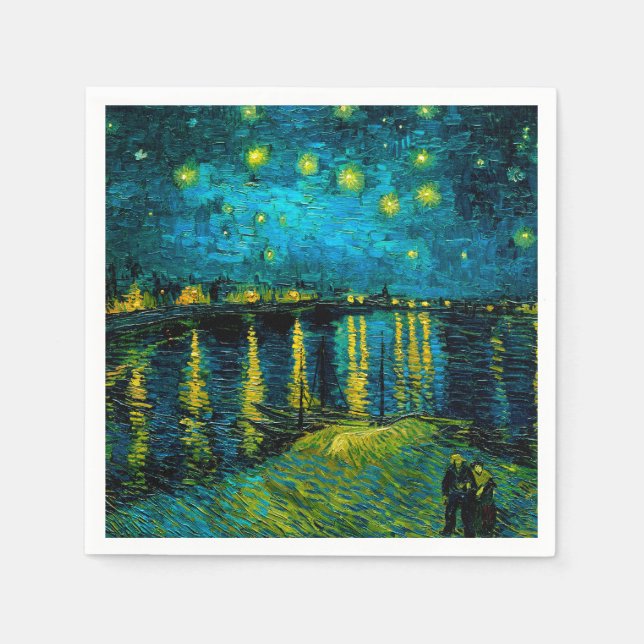 Stjärnklar natt över Rhône av Van Gogh Pappersservett (Framsidan)
