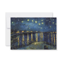 Stjärnklar natt på Rhone Konst inbjudan – Van Gogh