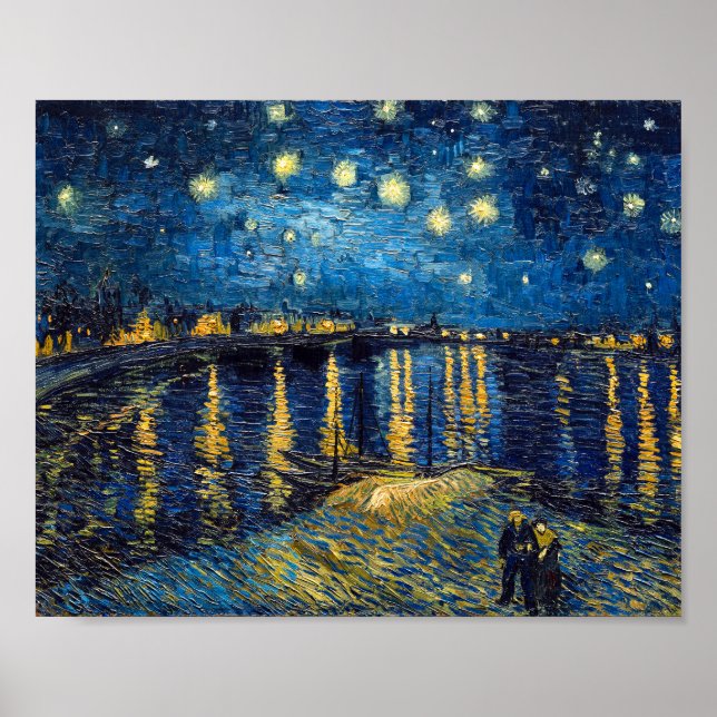 Stjärnklar natt på Rhône | Van Gogh | Poster (Framsidan)