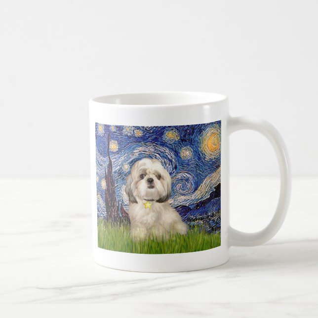 Stjärnklar natt - Shih Tzu (Y) Kaffemugg (Höger)