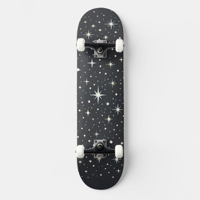 Stjärnklar natt Skateboarddäck Mini Skateboard Bräda 18,5 Cm (Framsida)