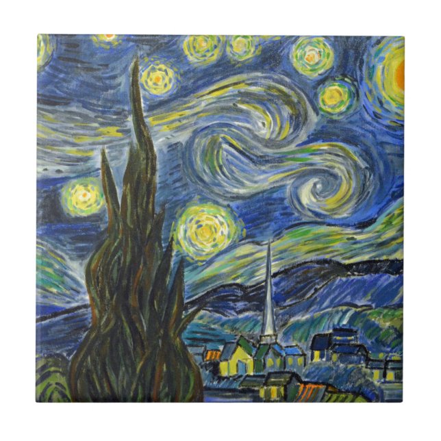 Stjärnklar natt, Van Gogh Kakelplatta (Framsidan)