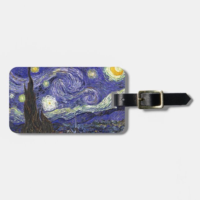 Stjärnklar natt, Vincent Van Gogh. Bagagebricka (Horisontell Framsida)