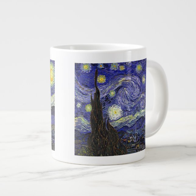 Stjärnklar natt, Vincent Van Gogh. Jumbo Mugg (Framsida höger)