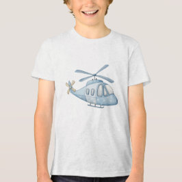 Stjärnklar nattblå akvarell helikopter barnkammare t shirt