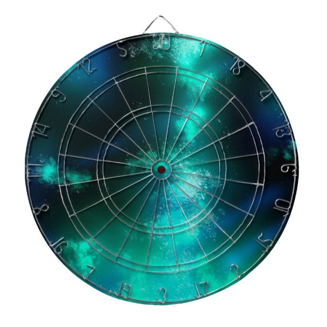 Stjärnklar natthimmel Smaragdgrön Dartboard Darttavla (Framsidan)