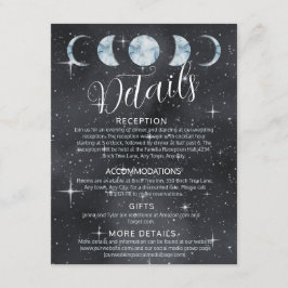 Stjärnklar natts månfaser Zodiakkuvertkort Tilläggskort