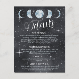 Stjärnklar natts månfaser Zodiakkuvertkort Tilläggskort