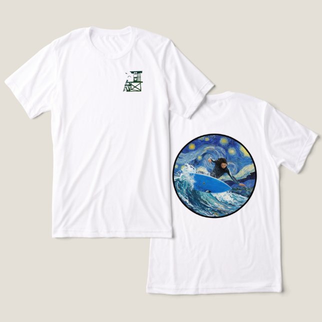 Stjärnklar Surfarnatt  T Shirt (Design fram och bak)