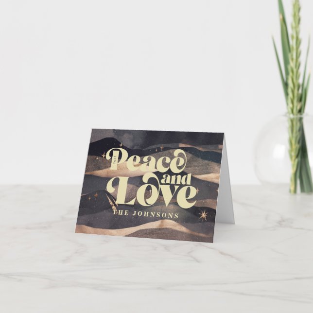 Stjärnklar vinter himmel Modern Elegant Chic Helgkort (Framsida)