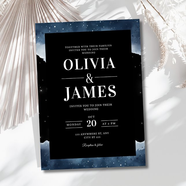 Stjärnklara nattens bröllopsinbjudan, Celestiskt b Inbjudan (Skapare uppladdad)