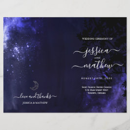 Stjärnklara nattliga himmelska bröllopsprogram