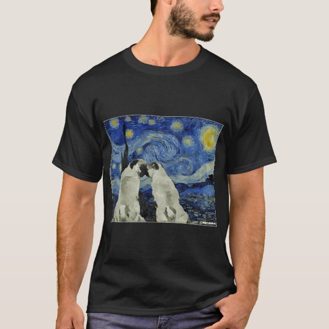 Stjärnklara nattmopsar t shirt (Framsida)