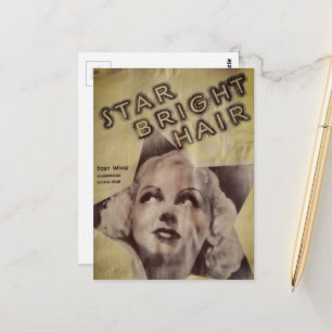Stjärnklart hår Retro annons Vykort
